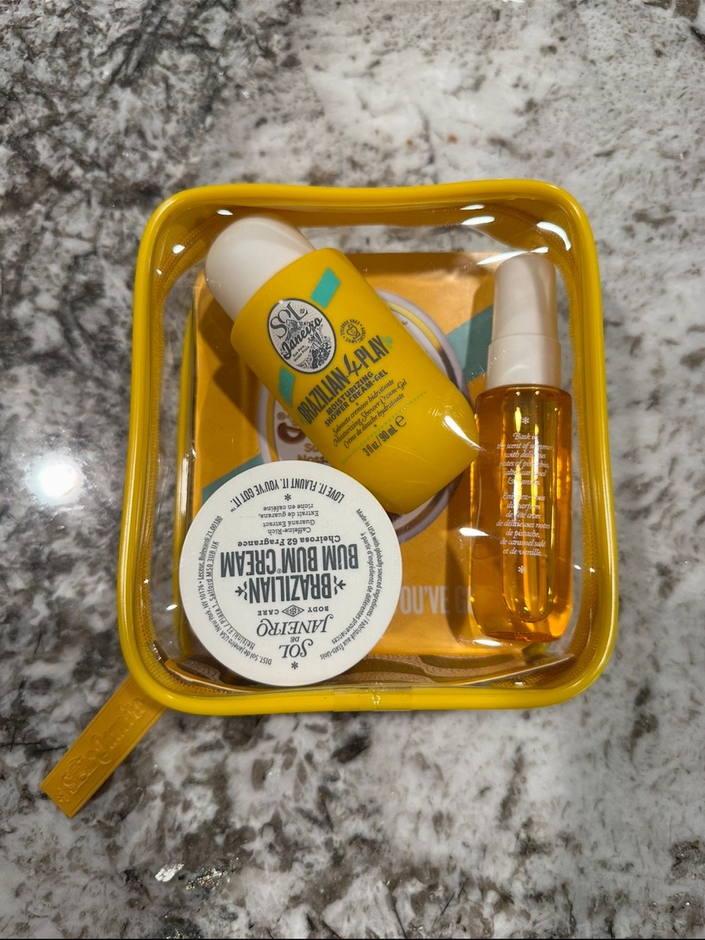 Sol de Janeiro Yellow Travel Bath & Body Set with Brazilian Bum Bum Cream